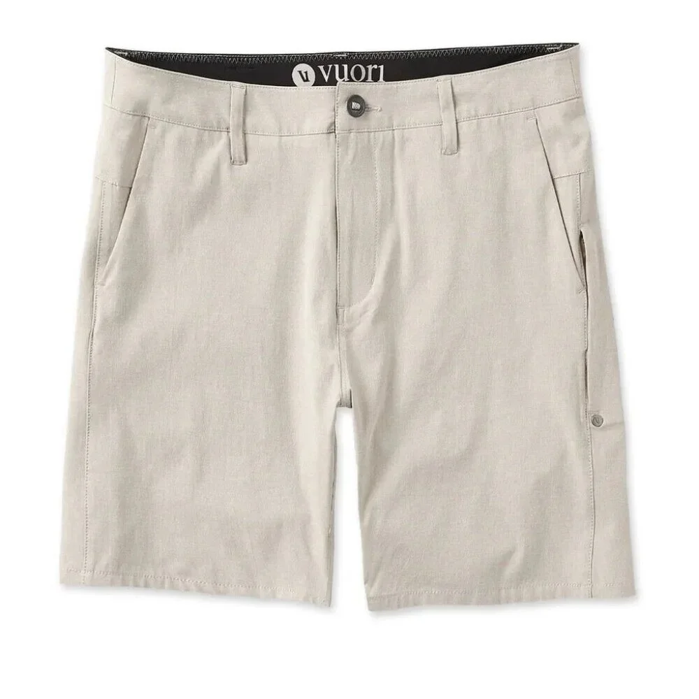 Vuori Shorts Mens 36 Khaki Tan Aim Chino Stretch Zip Pocket V368